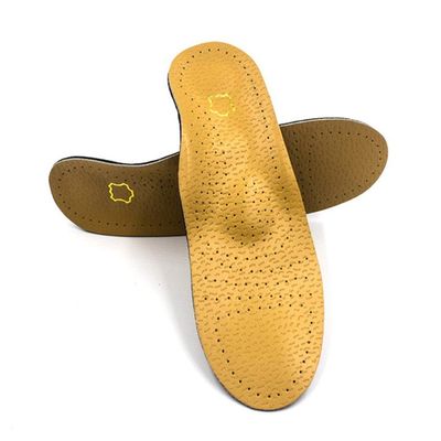 EWUROI Orthopedic Insoles for Shoes Sole Flat Foot Arch Support X-O Leg Foot Valgus Corrector Gel Cushion Inserts Shoe Insole Pad Brown(43 to 44 Size)