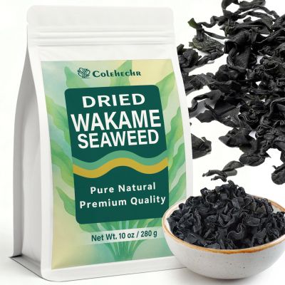10 oz Dried Wakame Seaweed Natural Dried Seaweed for Miso Soup, Seaweed Salad, Sushi, Ramen & Stir-Fry Gluten-Free, Vegan, Resealable Bag, Quick Soak Kelp for Asian Cooking