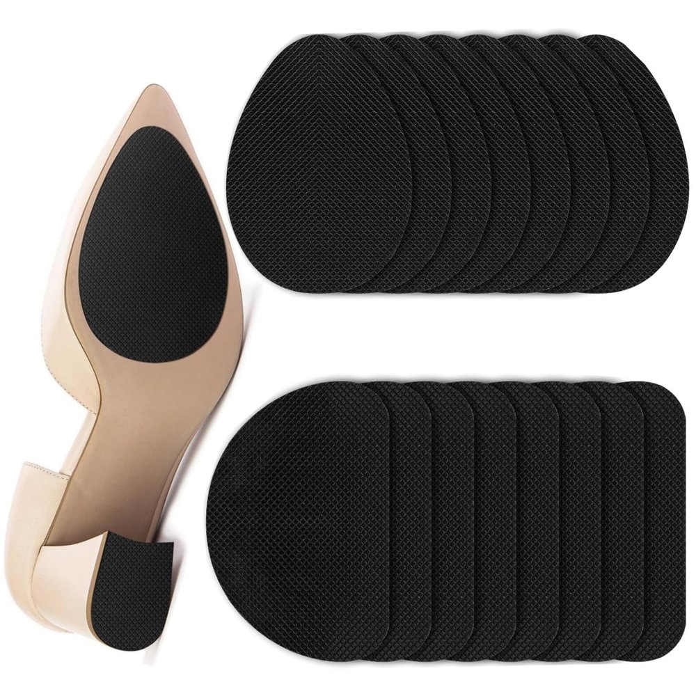 16 PCS/8 Pairs Non-Slip Shoe Pads for Bottom of Shoes Self-Adhesive Sole Protectors for High Heels & Flats Anti-Skid Shoes Grips Stickers for Slippery Floors, Noise Reduction, Shoe Bottom Repair