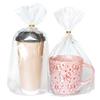 8 x 11 Bottom Gusset Gift Bags, 100Pcs Clear Cellophane Gift Bags with 110pcs Twist Ties for Party Favor Packaging, Gift Mug Wrapping, Clear Treat Goodie Bags for Cookie, Candy, Popcorn Food Storage view 1