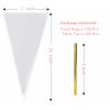 100pcs Cone Shaped Plastic Snack Bags 7x15 Inch Clear Cellophane Treat Bags with Twist Ties Large Cotton Candy Bags or Bolsas Transparentes para Dulces for Popcorn Cookies Chocolates Candy Party Favors and Gifts view 3