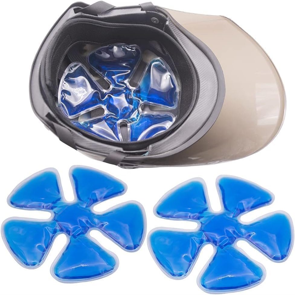 2 Pack Head Ice Pack for Helmets, Ice Pack for Hard Hat, Hot & Cold Pack, Helmet Ice Head Cap, Gel Cooling Pack for Heat Relief, Sports Headwear Comfort (Blue)