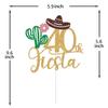 40th Fiesta Cake Topper, Taco Bout 40, Happy 40th Birthday Cake Topper, Aloha 40, Mexican Fiesta Themed 40th Birthday Party Decorations Glitter view 3