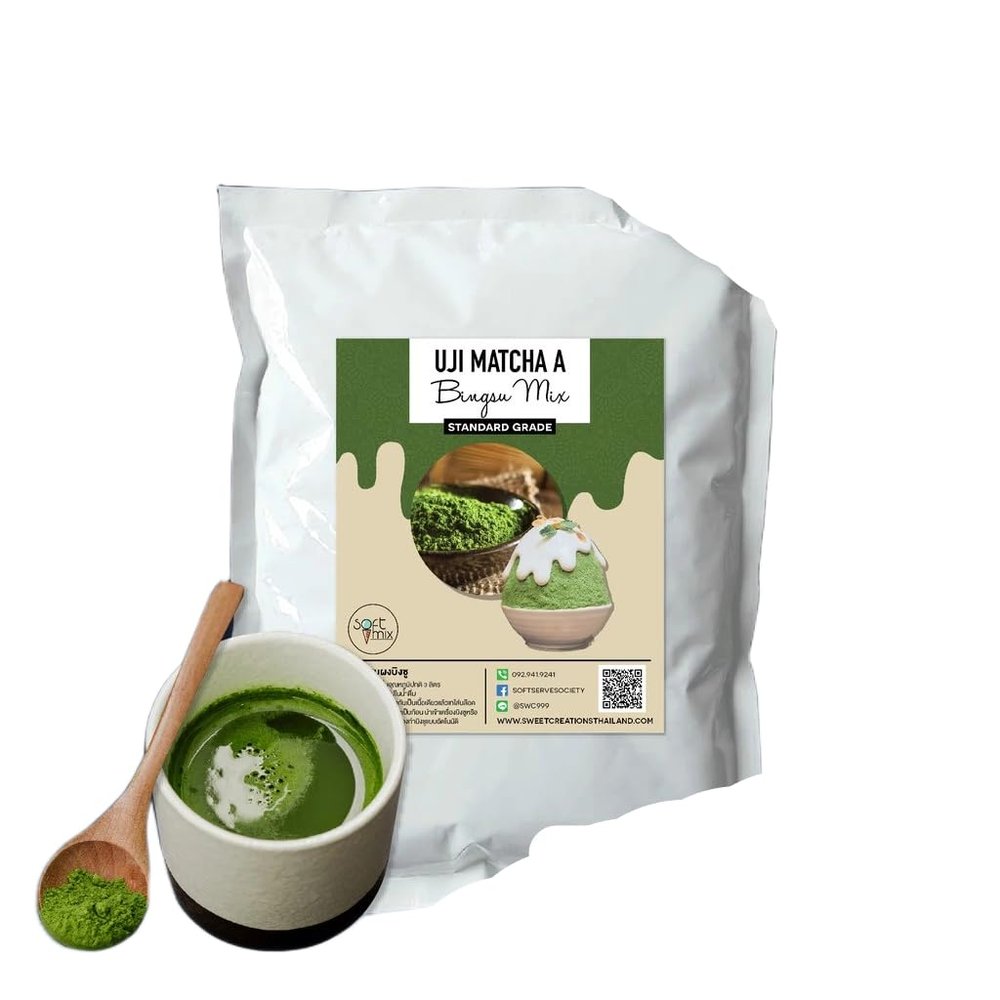 Bingsu Powder Mix Korean Shaved Ice Base Makes 4kg 1kg (Uji Matcha A)