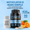9-in-1 Vitamin B Complex - Methylated Multivitamin with B12 Methylcobalamin, Methylfolate, L-5-MTHF & Vitamin C - Methylated B Complex for Women & Men - Non-GMO, Gluten-Free, & Vegan (360 Servings) view 2