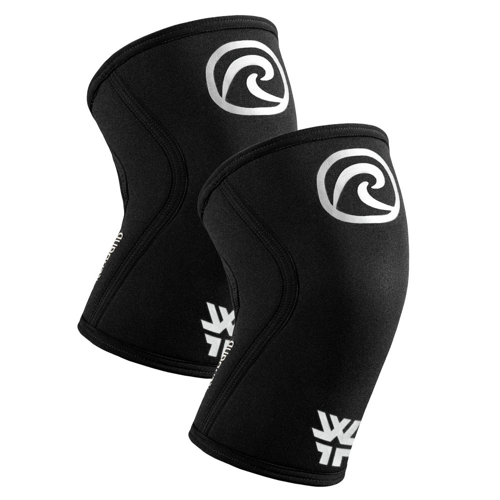 Rehband x World Fitness Project 5mm Knee Sleeves for Functional Training, Cross-Training & Powerlifting, WFP Edition, Unisex, Colour:Black, Size:Large