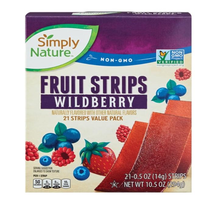 1 Pack -NON-GMO Wildberry Fruit Strips 21 Count Value Pack (10.5 oz / 294g) Soft & Chewy Real Fruit Snack Bars, Gluten-Free, Vegan, Lunchbox Friendly, Healthy On-the-Go Snack