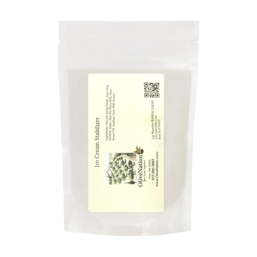 OliveNation Ice Cream Stabilizer - Professional Quality Soft Serve & Scoopable Ice Cream Stabilizer Powder Reduces Crystal Formation, Improves Texture & Shelf Life in Frozen Dairy Desserts (4.00oz)
