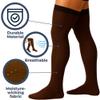 Mojo Compression Socks, 3-Pack Men Thigh High, 20-30mmhg, Brown, 2X-Large view 3