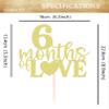 EONNCNT 6 Months of Love Cake Topper - Gold Glitter Half Birthday Cake Decorating Supplies for Baby Shower, Gender Reveal or 1/2 Birthday Party Photo Booth Props view 3