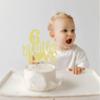 EONNCNT 6 Months of Love Cake Topper - Gold Glitter Half Birthday Cake Decorating Supplies for Baby Shower, Gender Reveal or 1/2 Birthday Party Photo Booth Props view 4