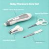 Baby Healthcare and Grooming Kit, Electric Safety Nail Trimmer Baby Nursery Kit, Newborn Care Kits with Hair Brush Comb for Newborn Infant Toddlers Baby Boys Girls Kids, Baby Shower Gifts (White) view 2