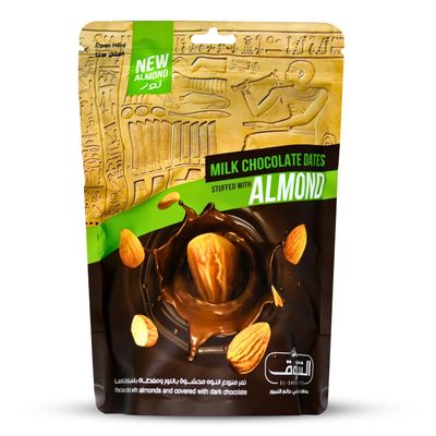 El Sherouk Milk Chocolate Covered Dates Stuffed with Almond Medium Size 250 g (8.82 oz)