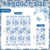 100pcs Blue Floral Napkins Disposable Hand Towels for Bathroom 3 Ply Blue and White Guest Decorative Paper Napkins for Bridal Tea Wedding Birthday Party Supplies Table Decorations view 2