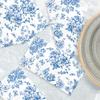 100pcs Blue Floral Napkins Disposable Hand Towels for Bathroom 3 Ply Blue and White Guest Decorative Paper Napkins for Bridal Tea Wedding Birthday Party Supplies Table Decorations view 3