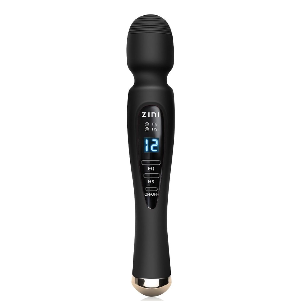 Seritivo Cordless Massager with LCD Display, Personal Massager for Pain Relief, Powerful 12 Massage Modes, Black
