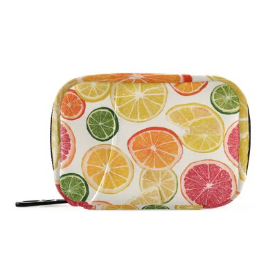 Eyanle Cute Citrus Slices Travel Pill Organizer Case Box Container Weekly Portable Vitamin Medicine Holder Storage Bag with Zipper Removable