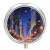 Nutritional Supplement Box Bustling City Night Scene Printed Daily Portion Box Portable Three Compartments Suitable for Travel and Commuting view 1