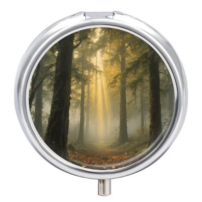 Nutritional Supplement Box Mysterious Primeval Forest Printed Daily Portion Box Portable Three Compartments Suitable for Travel and Commuting