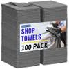 HOMERHYME Microfiber Cleaning Cloth, 100 Pack Cleaning Rags Microfiber Towel Bulk Absorbent Lint-Free WashCloths, All-Purpose Towels for Cars, Shop, Automotive, Garage, Home Kitchen 11.5"*11.5", Grey view 1