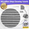 HOMERHYME Microfiber Cleaning Cloth, 100 Pack Cleaning Rags Microfiber Towel Bulk Absorbent Lint-Free WashCloths, All-Purpose Towels for Cars, Shop, Automotive, Garage, Home Kitchen 11.5"*11.5", Grey view 2