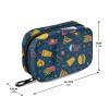 Eyanle Navy Blue Fast Food and Stars Travel Pill Organizer Case Box Container Weekly Portable Vitamin Medicine Holder Storage Bag with Zipper Removable view 3
