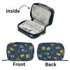 Eyanle Navy Blue Fast Food and Stars Travel Pill Organizer Case Box Container Weekly Portable Vitamin Medicine Holder Storage Bag with Zipper Removable view 4