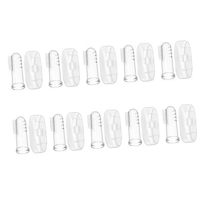 LOLIPPYY 10 Sets Finger Toothbrushes for Newborns Oral Cleaning Soft Silicone Brush with Tongue Massager Safe Transparent Box for and Gum Care