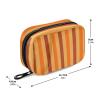 Eyanle Autumn Striped Orange Travel Pill Organizer Case Box Container Weekly Portable Vitamin Medicine Holder Storage Bag with Zipper Removable view 3