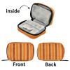 Eyanle Autumn Striped Orange Travel Pill Organizer Case Box Container Weekly Portable Vitamin Medicine Holder Storage Bag with Zipper Removable view 4