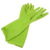 HAMPPLIES Non Slip Long Dishwashing Gloves with Granular Palm Oil Resistant Protective Kitchen Cleaning Gloves for Dishwashing Food Prep Gardening Extended for Wrist Protection Green view 1