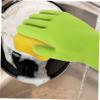 HAMPPLIES Non Slip Long Dishwashing Gloves with Granular Palm Oil Resistant Protective Kitchen Cleaning Gloves for Dishwashing Food Prep Gardening Extended for Wrist Protection Green view 4