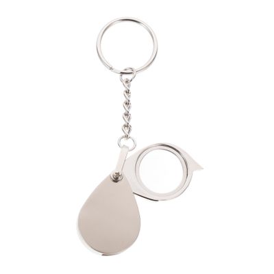 PENIKOKO Mini Portable Foldable Loupe Magnifier Keychain Magnification Retractable Lens with Metal Keyring for Jewelry Coins Stamps Inspection and Reading