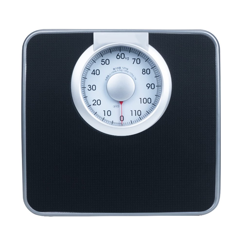 Mechanical Bathroom Scale,Cold Rolled Steel Body Human Health Scale,Precision Rotating Dial Scale, Home/Yoga Room/GymBlack