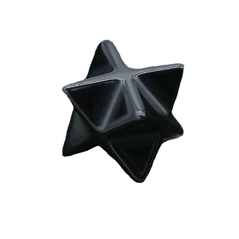 Merkaba Crystal - 0.75 Inches Metaphysical Merkaba Star for Meditation - Energetic Tetrahedron Crystal and Healing Stones for Spiritual Growth and Healing(Obsidian)