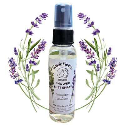 100% Pure Eucalyptus Shower Mist Spray- 2oz Natural Mist for Refreshing Scent. Relaxing & Unwinding- Perfect for Shower, Steam Room, Linens & Room Freshener (Lavender)