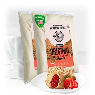 OldSoul Professional Taiyaki Waffle Mix | Crispy | Original Flavor | Dough Mix | GLUTEN FREE | 10 Lbs | 168 Waffles (10 Lbs, Gluten Free)