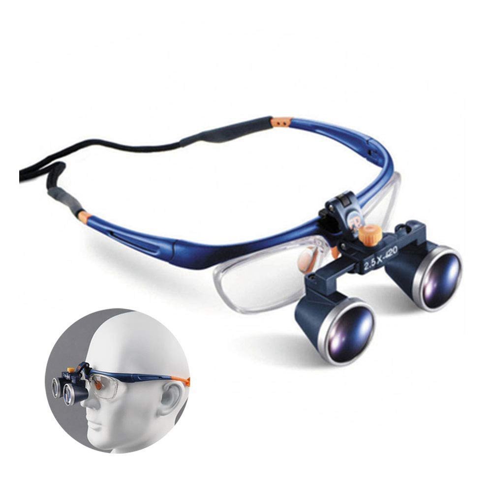 Magnifying Glass,Double Eyes Hands Free Headband Magnifier,Visor Glasses Magnifying-for Dental Medical Surgical,Jewelry Appraisal,Watch Repair and Miniature Engraving(2.5X)