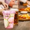 12oz Disposable Stemless Glasses With Strawless Sip Lids,PET Solo Disposable Cups ,Party Clear Plastic Wine Glasses for Parties Birthday,Wedding,Meeting,Christmas Party Supplies. (100, Pink) view 4