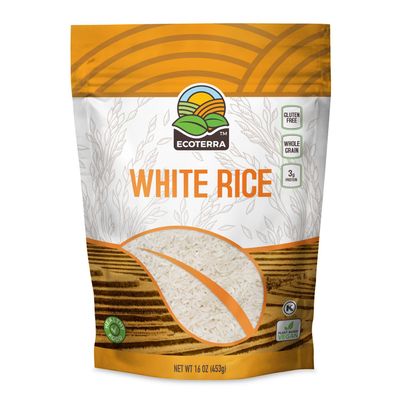 Ecoterra White Rice 16oz Gluten-Free, Whole Grain Non-GMO, Vegan Healthy Side Dish & Perfect for Cooking
