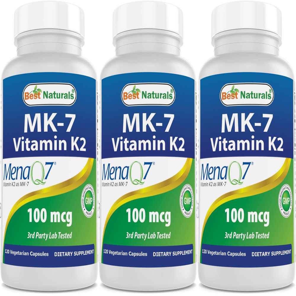 Best Naturals MK-7 Vitamin K2 100 mcg 120 ct (Pack of 3)