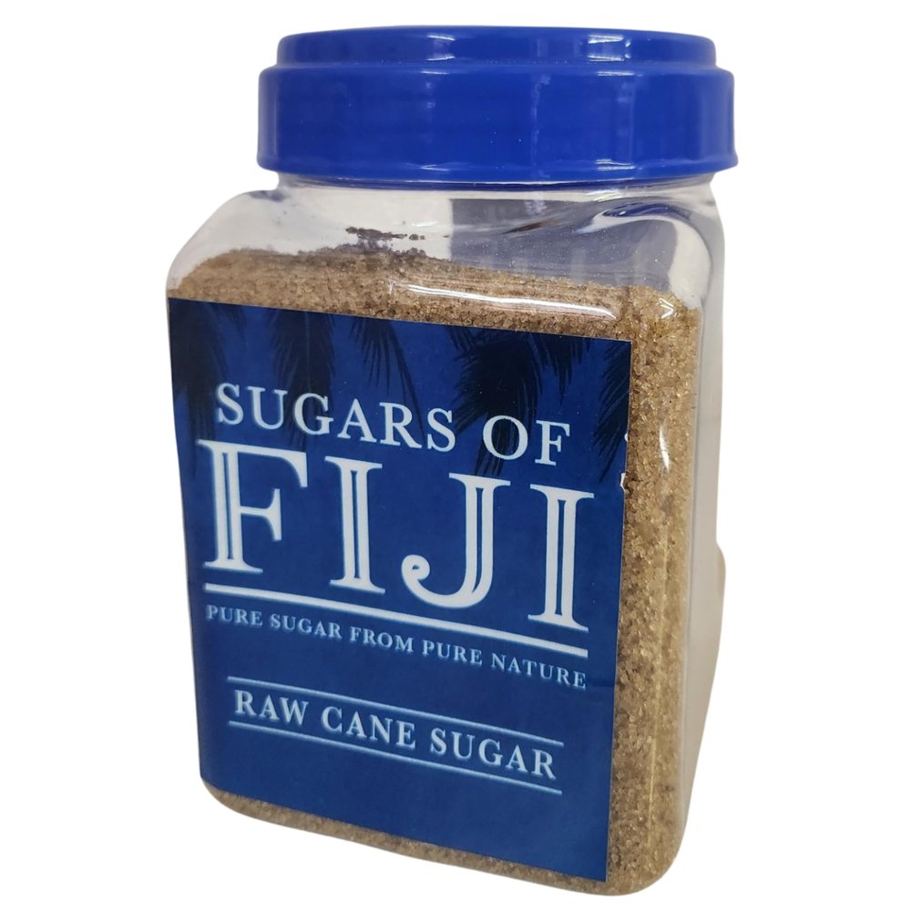 100% FIJI RAW CANE SUGAR 1 LB JAR | Hand-harvested in FIJI Islands