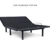 Signature Design by Ashley Head Up Only Foundation Traditional Adjustable Upholstered Head Base with Remote Control and USB Port, Queen, Black view 4