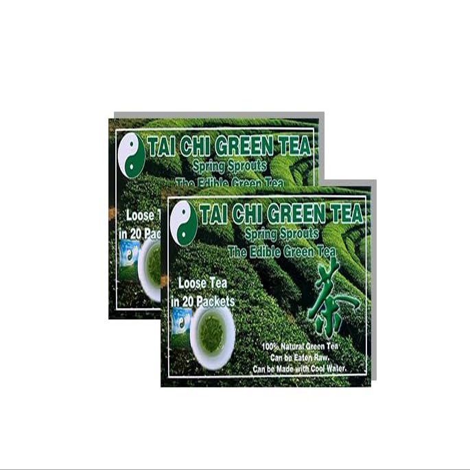 2 Boxes of Loose Tea in 20 Packets Tai Chi Green Tea Spring Sprouts
