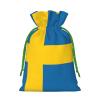 Longzehao Swedish flag Print Christmas Drawstring Gift Bags,Gift Wrapping Bag for Xmas Holiday Birthday Party view 2