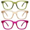 AIMISUV Reading Glasses for Women Men - Blue Light Blocking Magnifying Readers, Square Anti-Glare Computer Eyeglasses(Clear MIX4, 0.75X) view 1