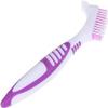 Jinshining Purple Premium Denture Cleaning Brush Set with Multi-Layered Bristles and Ergonomic Rubber Handle, Portable Denture Double Sided Brush for False Teeth Cleaning,Denture Brushes,Denture Care view 1