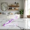 Jinshining Purple Premium Denture Cleaning Brush Set with Multi-Layered Bristles and Ergonomic Rubber Handle, Portable Denture Double Sided Brush for False Teeth Cleaning,Denture Brushes,Denture Care view 2