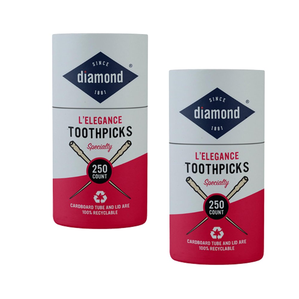 Diamond, L'Elegance Toothpicks (2 Pack of 250 Count Each)
