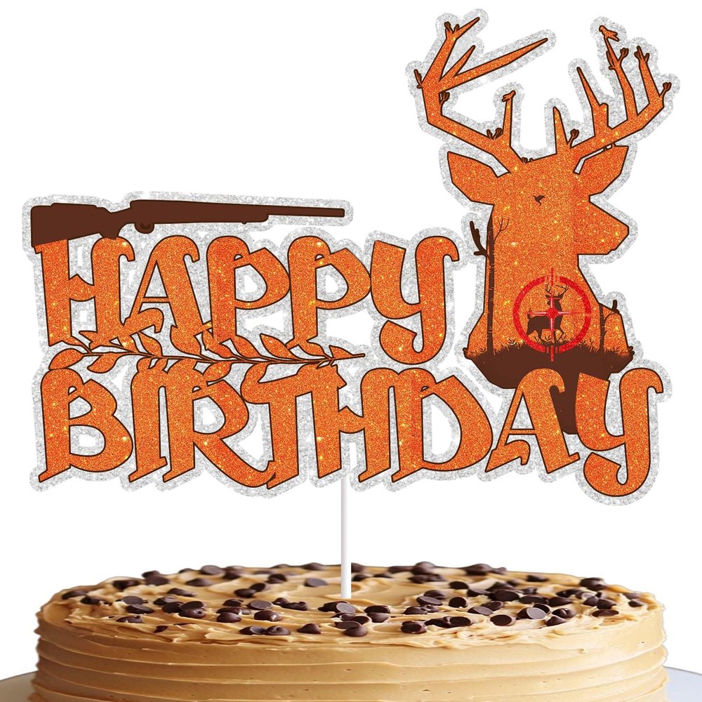 Hunting Cake Decoration for Birthday Parties Wild Animal Cake Decor for Hunter Theme Deer Hunting Cake Topper Wildlife Safari Party Supplies